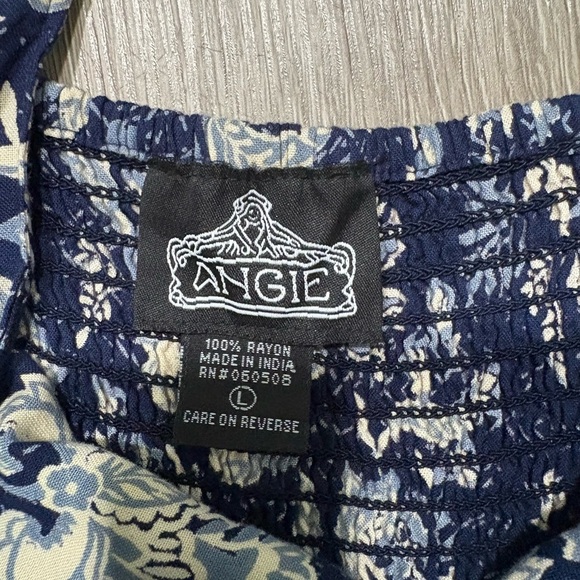 Angie Navy and Cream Floral Midi Dress - Picture 4 of 8